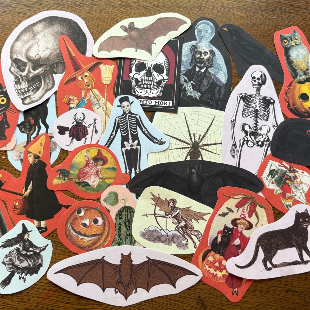 Vintage Style Halloween Stickers Bundle 2